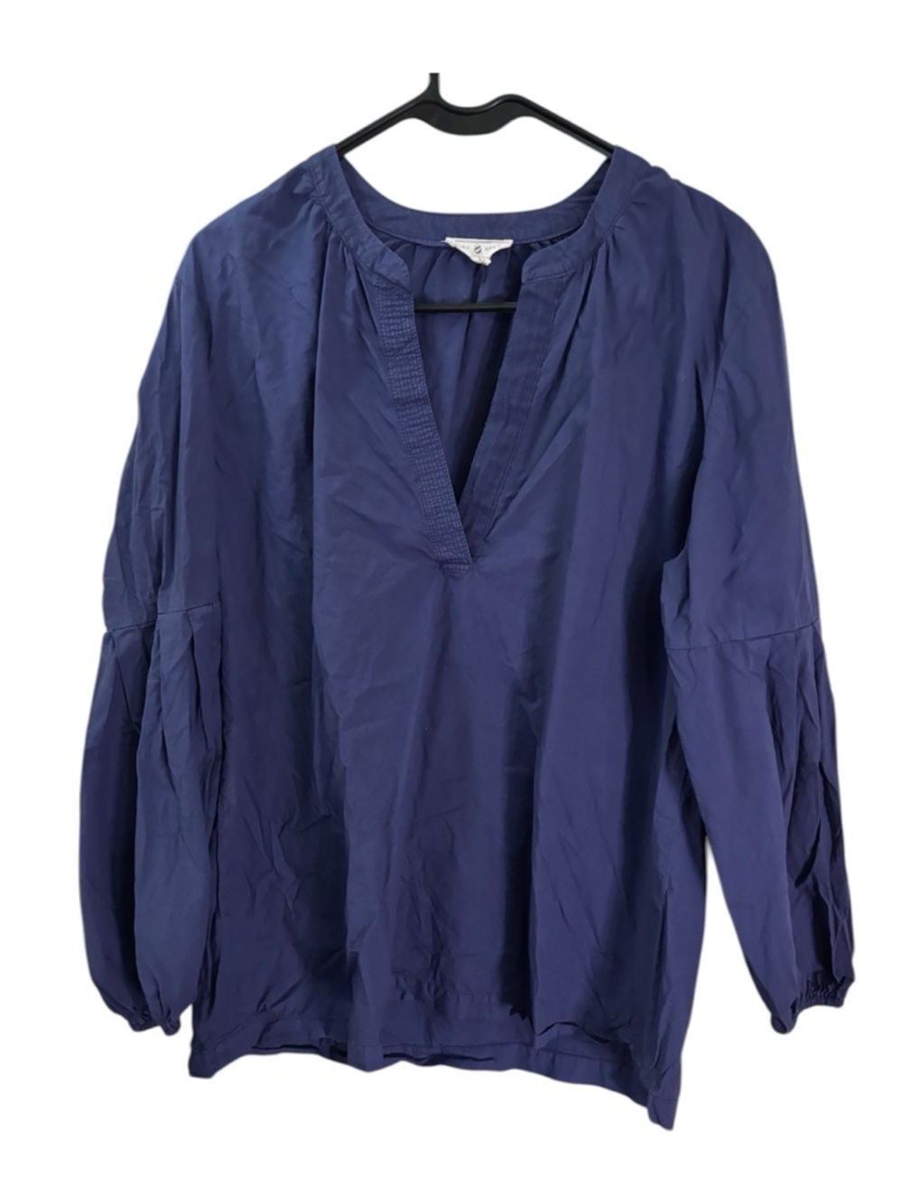Lou & Grey Navy Blue Long Puff Sleeve Blouse | Size L